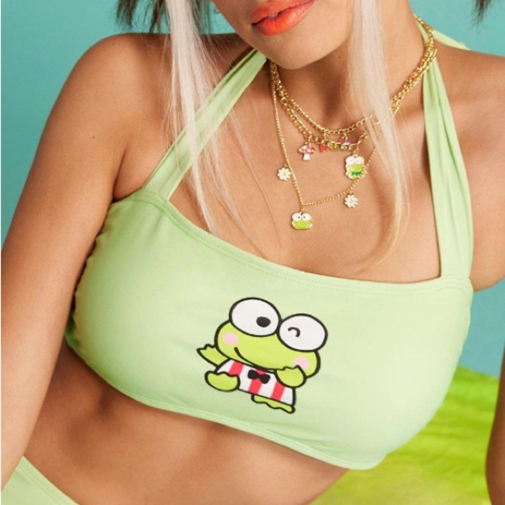 Keroppi Halter Swim‎ Top Hot Topic Hello Kitty My Melody